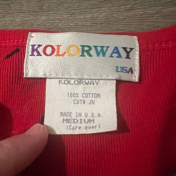 VINTAGE Kolorway USA Hand Painted 3/4 Sleeve Shirt western boots - Picture 5 of 7